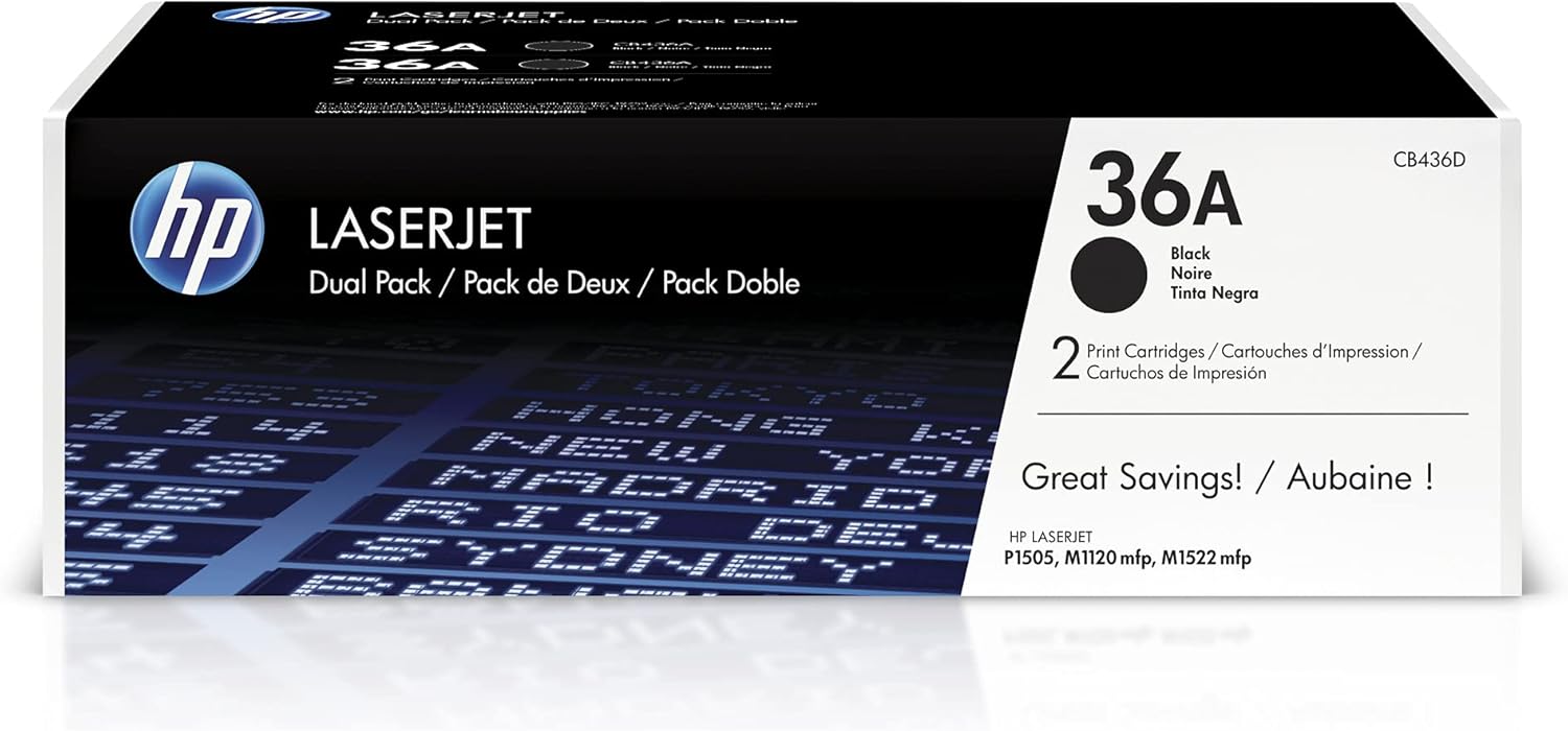HP 36A (CB436D) Black Original LaserJet Toner Cartridges, 2 Pack – Compatible Printer Supply – Get Toner Canada