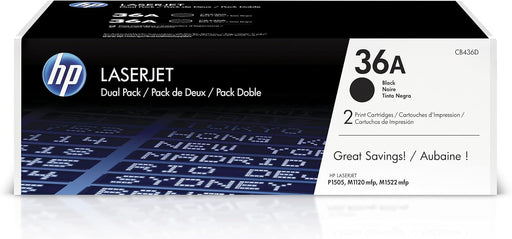 HP 36A (CB436D) Black Original LaserJet Toner Cartridges, 2 Pack β Compatible Printer Supply β Get Toner Canada