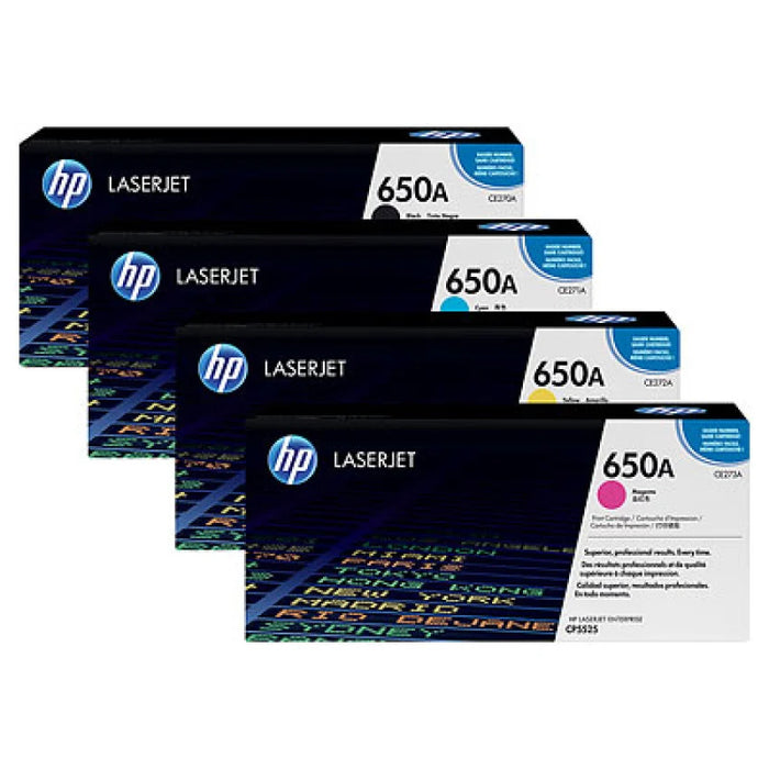 HP 650A Standard Yield Colour Toner Bundle – 4 Pack (CE270A–CE273A)