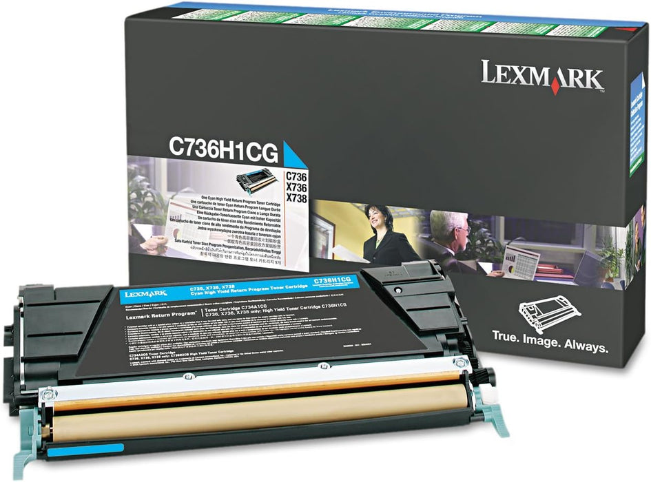 Lexmark C736H1CG Cyan High Yield Return Program Toner Cartridge