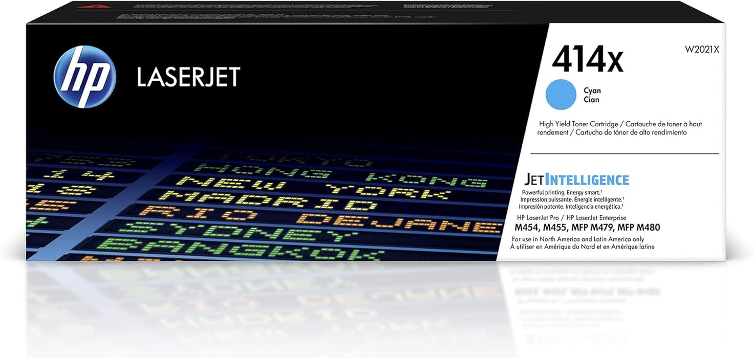 HP 414X (W2021X) High Yield Cyan Original LaserJet Toner Cartridge