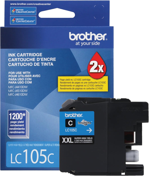 Brother LC105 Cyan Ink Cartridge, Super High Yield (LC105CS)