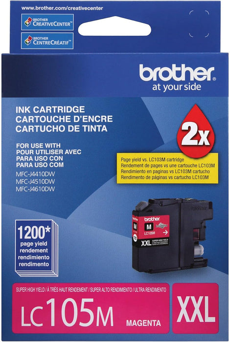 Brother LC105 Magenta Ink Cartridge, Super High Yield (LC105MS)