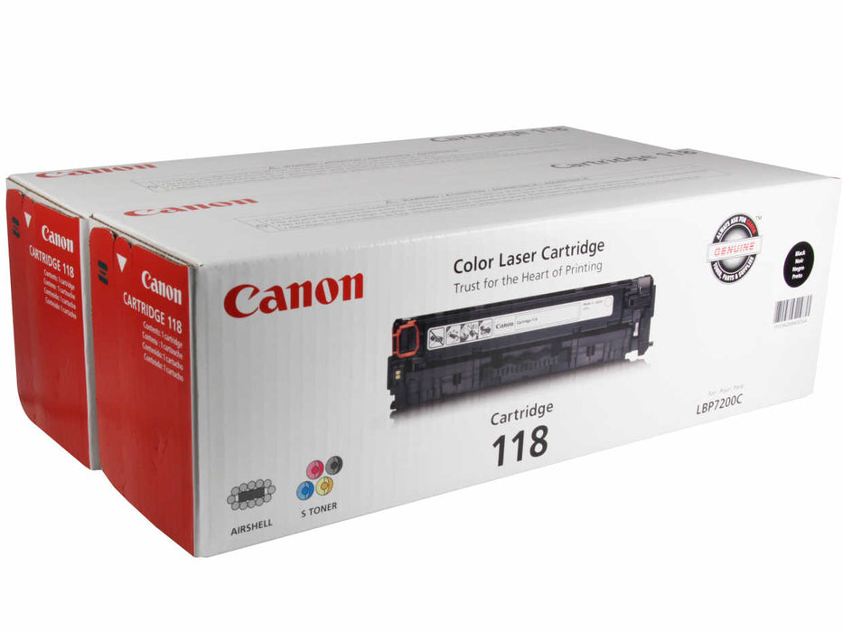 Canon 118 High-Yield Black Toner Cartridge, 2 Pack
