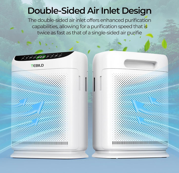 TEBILD 3,000 Sq Ft. Air Purifier  -  Built in PM2.5 Air Monitor