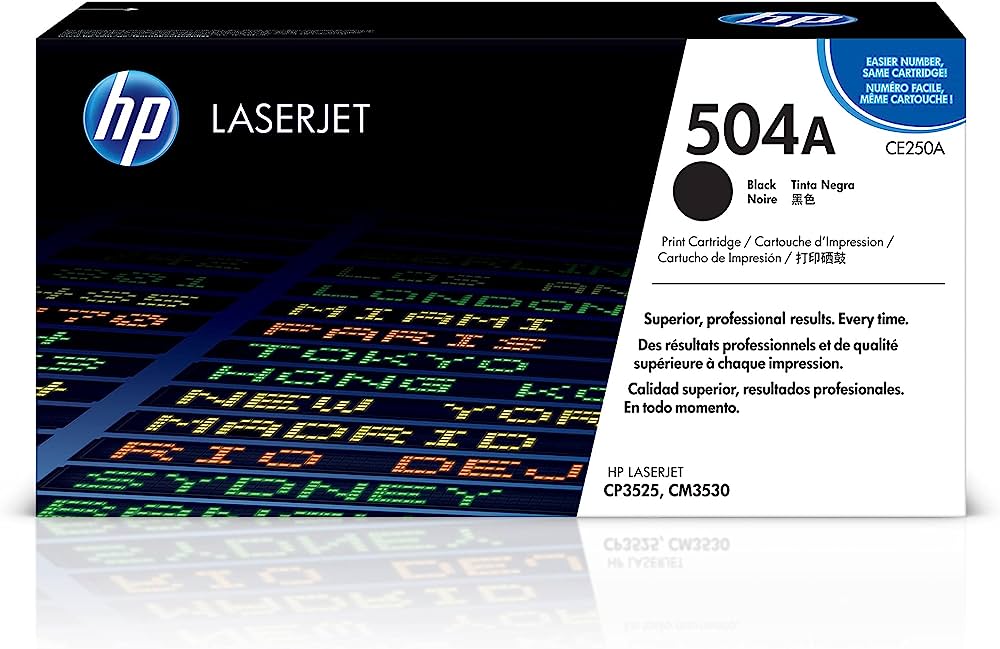 HP 504A (CE250A) Black Original LaserJet Toner Cartridge – Compatible Printer Supply – Get Toner Canada