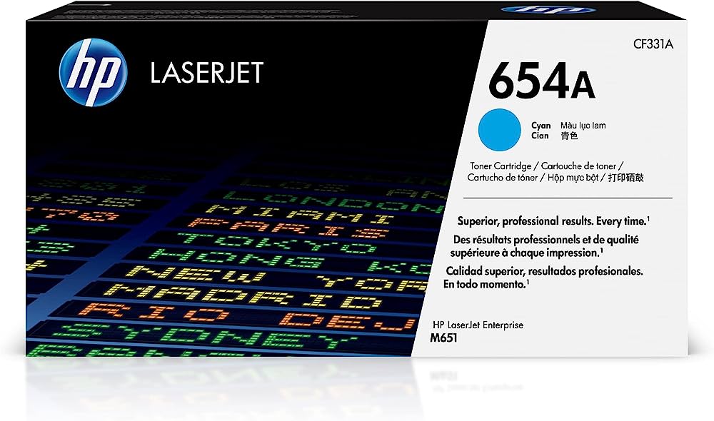 HP 654A (CF331A) Cyan Original LaserJet Toner Cartridge