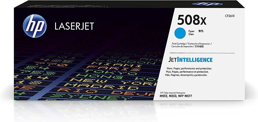 HP 508X (CF361X) Cyan High Yield Original LaserJet Toner Cartridge