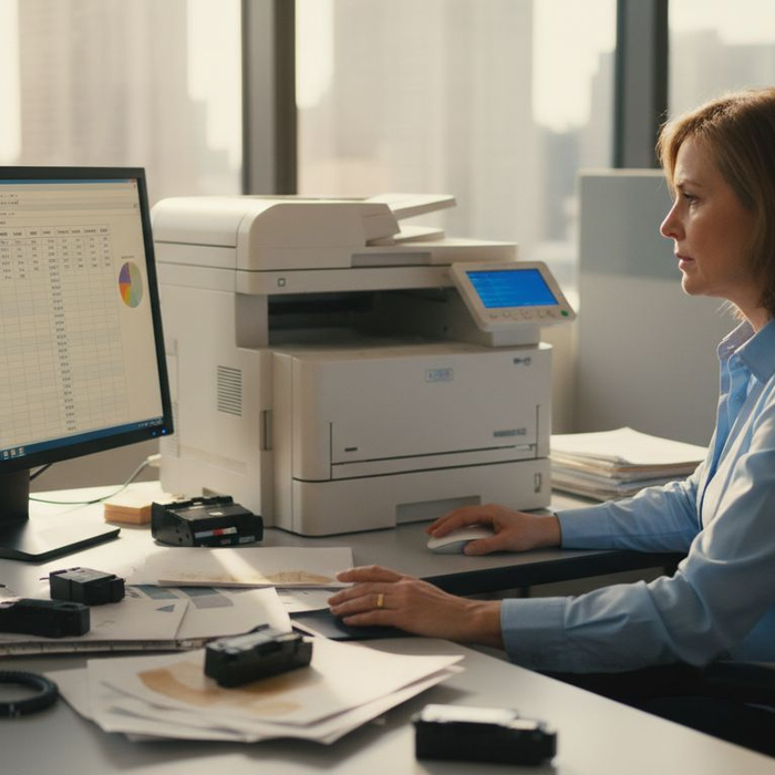 Office manager reviews printer ink usage