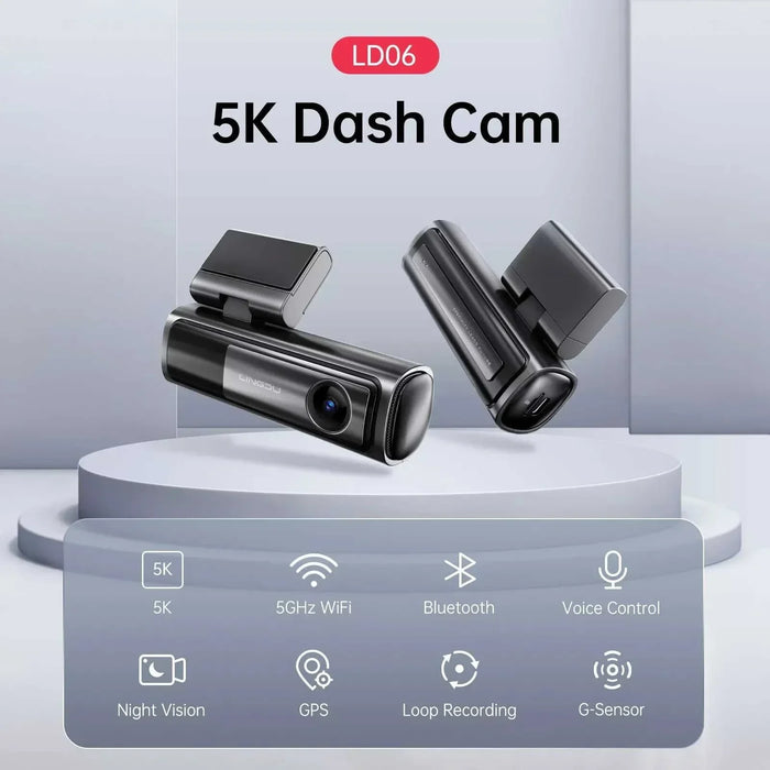 Lingdu LD06 5K Front and Rear Dash Cam - Dual Lens WiFi GPS Parking Mode