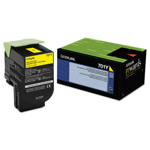 Lexmark 70C10Y0 Yellow Return Program Toner Cartridge