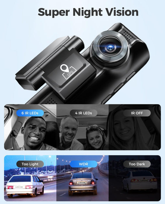 AZDOME M550 Pro 4K 3 Channel Dash Cam 5GHz WiFi GPS Dash Camera Parking Mode 64GB TF Card