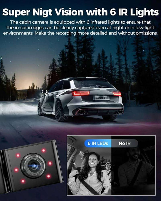 AZDOME M590 3-Channel Dash Cam WiFi GPS 4K Front + 1080P Rear + 1080P Interior