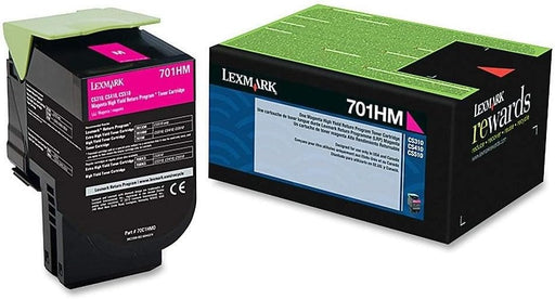 Lexmark 701HY Magenta Return Program Toner Cartridge, High Yield (70C1HM0)
