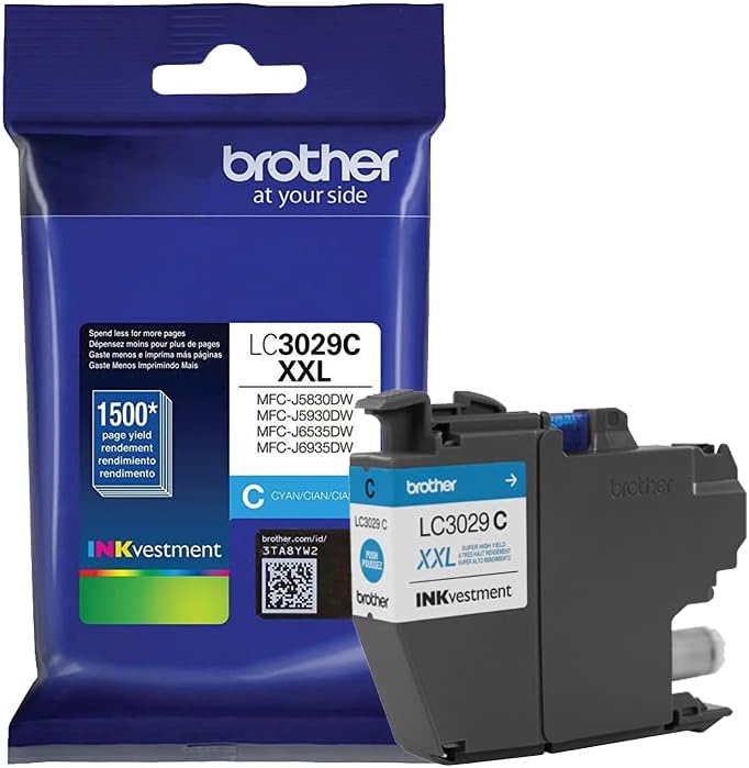 Brother LC3029 Cyan Ink Cartridge, Super High Yield (LC3029CS)