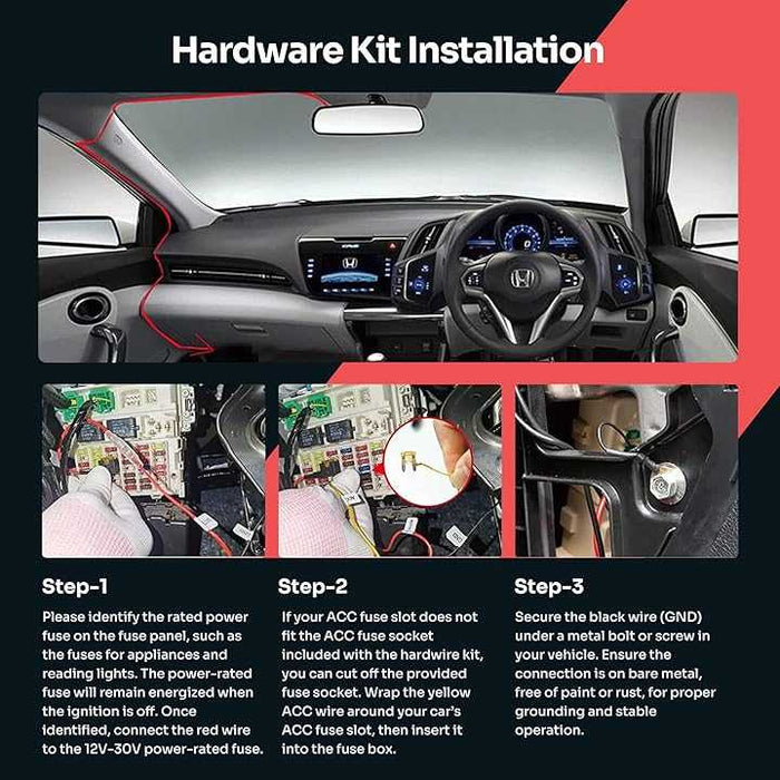 Nexio HW05 Type-C Hardwire Kit for Dash Cams - 12V/24V Continuous & Parking Mode Power