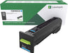 Lexmark CS820, CX820, CX825, CX860 Cyan Return Program Toner Cartridge (72K10C0)