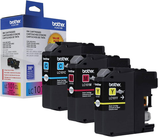 Brother LC101 Colour Ink Cartridges (Cyan, Magenta, Yellow), 3 Pack (LC1013PKS)