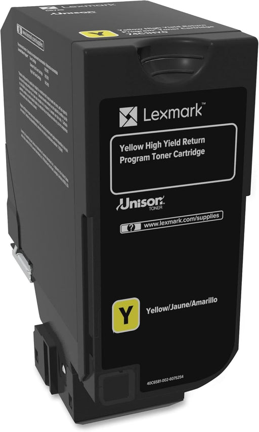 Lexmark CS725 Yellow High Yield Return Program Toner Cartridge (74C1HY0)