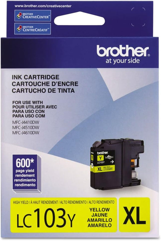 Brother LC103 Yellow Ink Cartridge, High Yield (LC103YS)