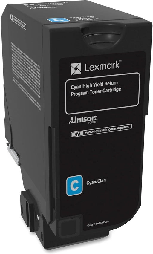 Lexmark CS725 Cyan High Yield Return Program Toner Cartridge (74C1HC0)