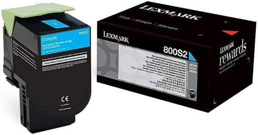 Lexmark 800S2 Cyan Toner Cartridge, Standard Yield (80C0S20)