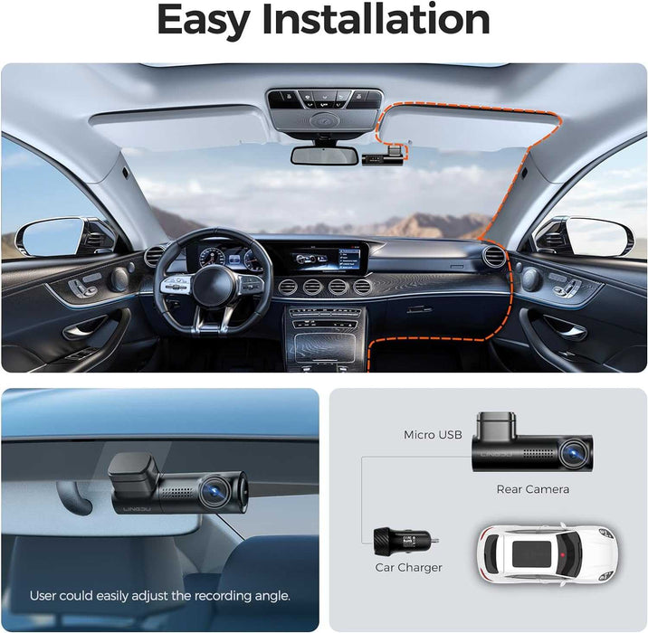 Lingdu D100 2.5K Front Dash Cam - Built-in WiFi GPS Night Vision