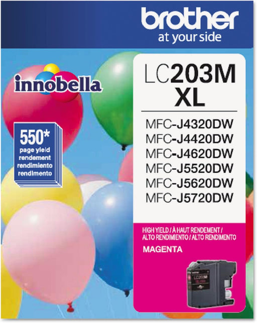 Brother LC203 Magenta Ink Cartridge, High Yield (LC203MS)
