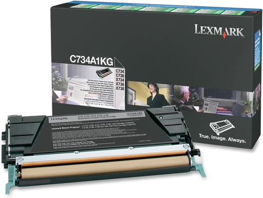 Lexmark C734, C736, X734, X736, X738 Black Return Program Toner Cartridge (C734A1KG)