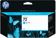 HP C9371A 72 Ink Cartridge, Cyan, 130mL
