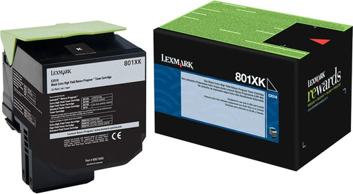 Lexmark 801XK Black Extra High Yield Return Program Toner Cartridge (80C1XK0)