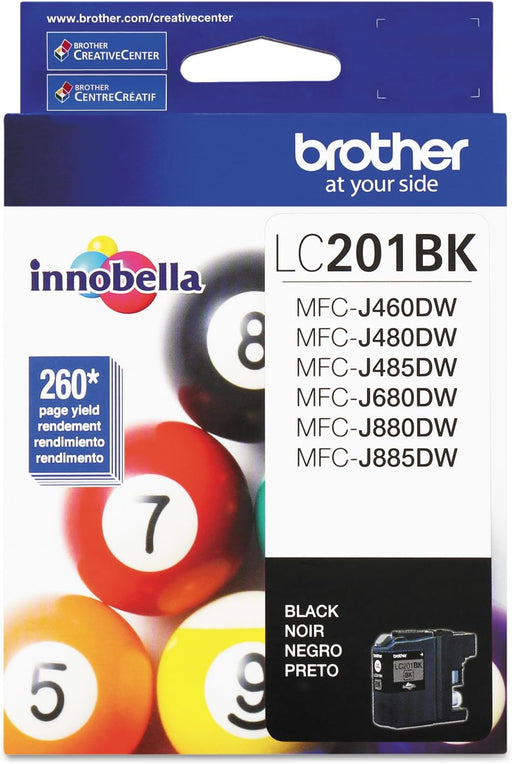 Brother LC201 High Yield Ink Cartridge, Black (LC201BKS)
