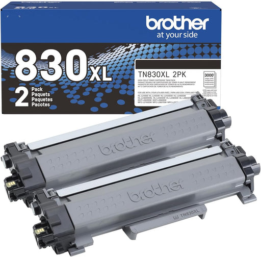Brother Genuine TN830XL2PK Toner Cartridge High Yield - Black (2 Pack)