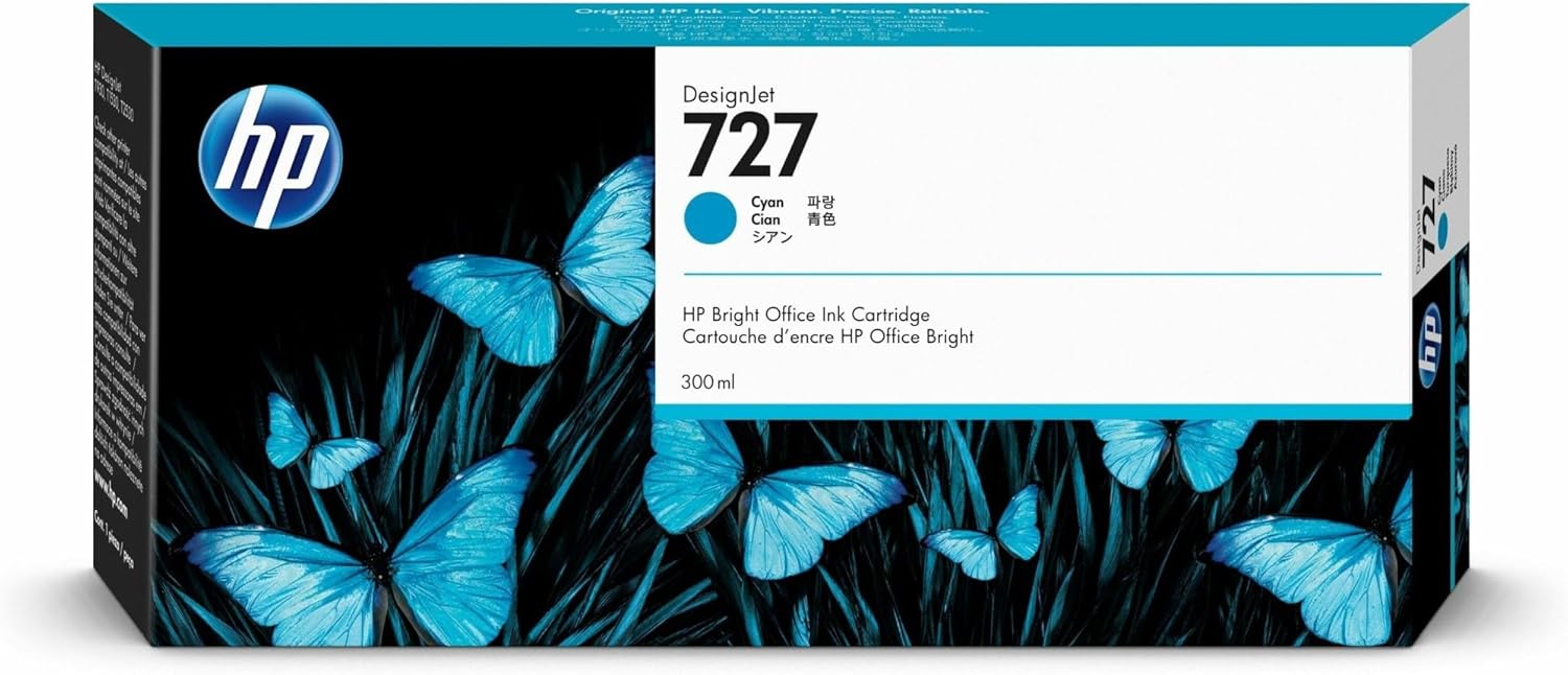 HP 727 (F9J76A) 300mL Cyan Original Ink Cartridge