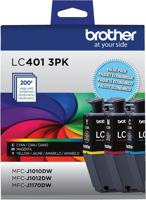 Brother Genuine LC4013PKS Standard-Yield Colour Ink Cartridge - 3 Pack