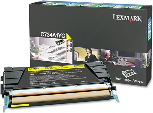 Lexmark C734A1YG Yellow Standard Yield Return Program Toner Cartridge