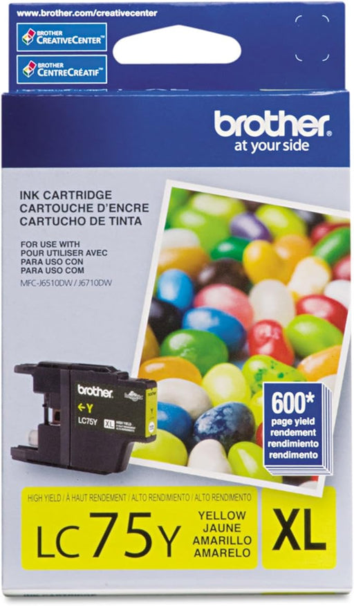 Brother LC75 Yellow Ink Cartridge, High Yield (LC75YS)