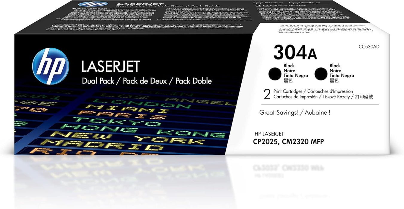 HP Original 304A Black Toner Cartridges (2-Pack)
