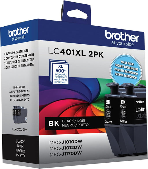 Brother Genuine LC401XL2PKS High-Yield Black Ink Cartridge - 2 Pack