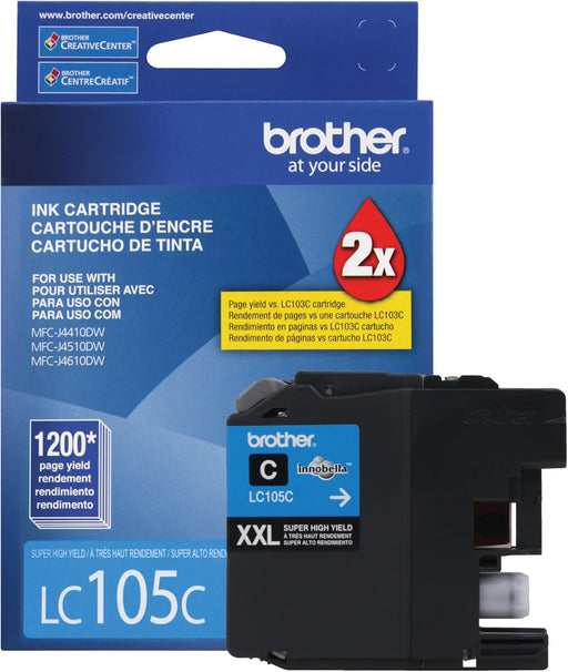 Brother LC105 Cyan Ink Cartridge, Super High Yield (LC105CS)