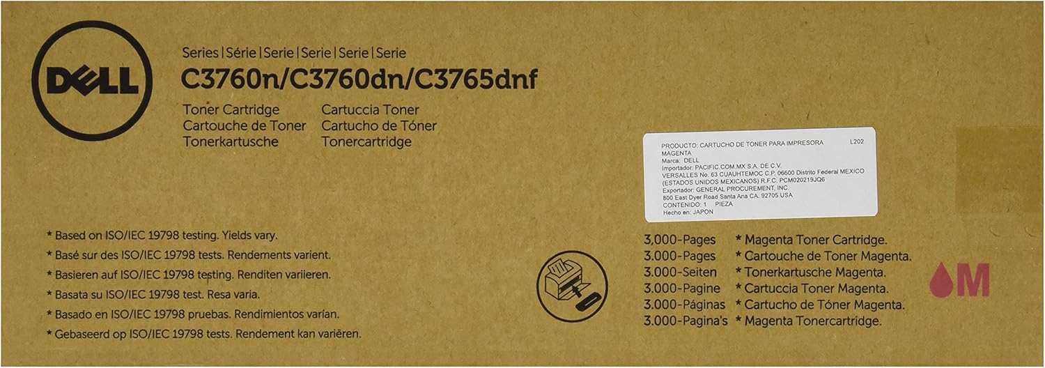 Dell 2GYKF Magenta Toner Cartridge C3760N/C3760DN/C3765DNF