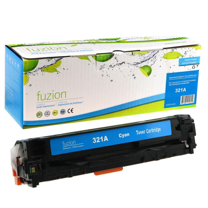 Cyan cartridge included in Fuzion 128A CMYK Toner Set for Color LaserJet CP1525nw (4-Pack)