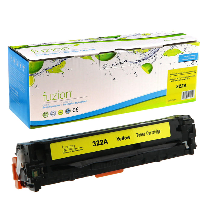 Yellow cartridge included in Fuzion 128A CMYK Toner Set for Color LaserJet CP1525nw (4-Pack)