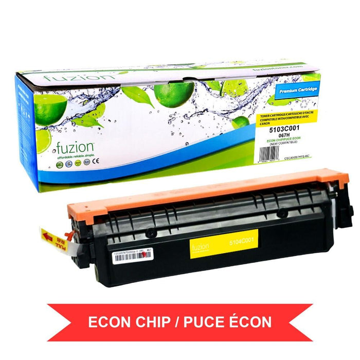 Yellow cartridge included in Fuzion High Yield 067H CMYK Toner Set for Colour ImageClass LBP632Cdw (4-Pack)