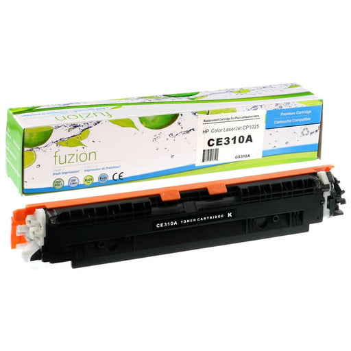Black cartridge included in Fuzion 126A CMYK Toner Set for LaserJet Pro CP1025 (4-Pack)