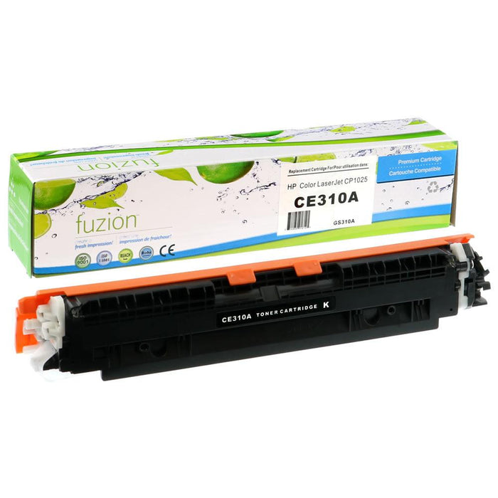 Black cartridge included in Fuzion 126A CMYK Toner Set for LaserJet Pro CP1025 (4-Pack)