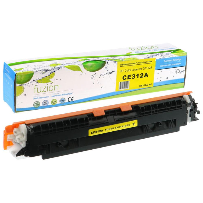 Yellow cartridge included in Fuzion 126A CMYK Toner Set for LaserJet Pro CP1025 (4-Pack)