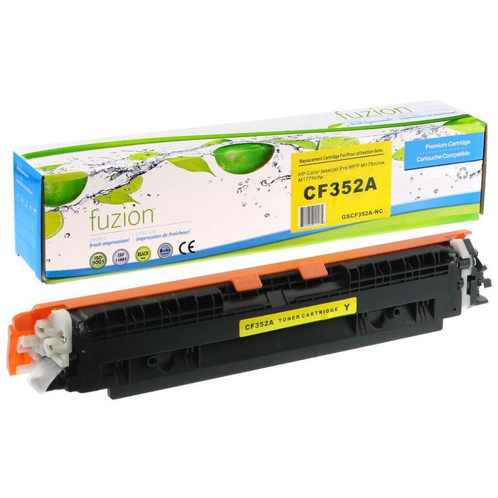 Yellow cartridge included in Fuzion 130A CMYK Toner Set for LaserJet Pro MFP M176n (4-Pack)