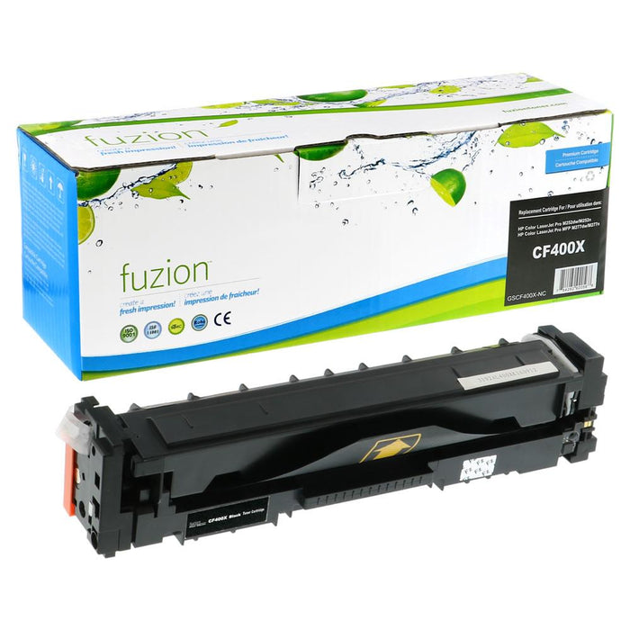 Black cartridge included in Fuzion High Yield 201X CMYK Toner Set for Colour LaserJet Pro M252n (4-Pack)