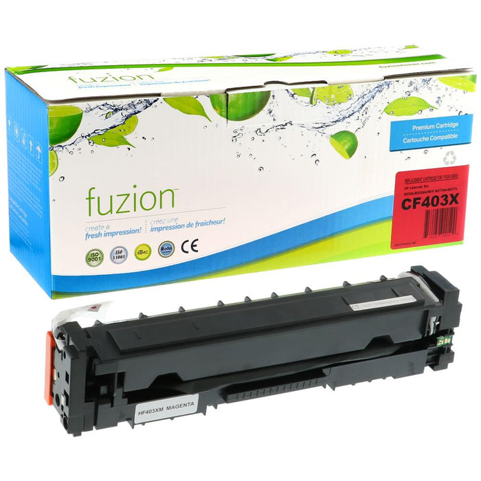 Magenta cartridge included in Fuzion High Yield 201X CMYK Toner Set for Colour LaserJet Pro M252n (4-Pack)